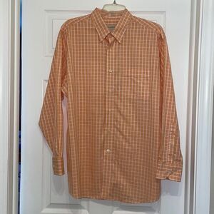 Tommy Bahama Orange & White Long Sleeve Button Down Shirt
